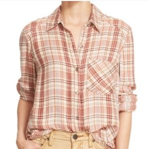 Plaid free people shirt
